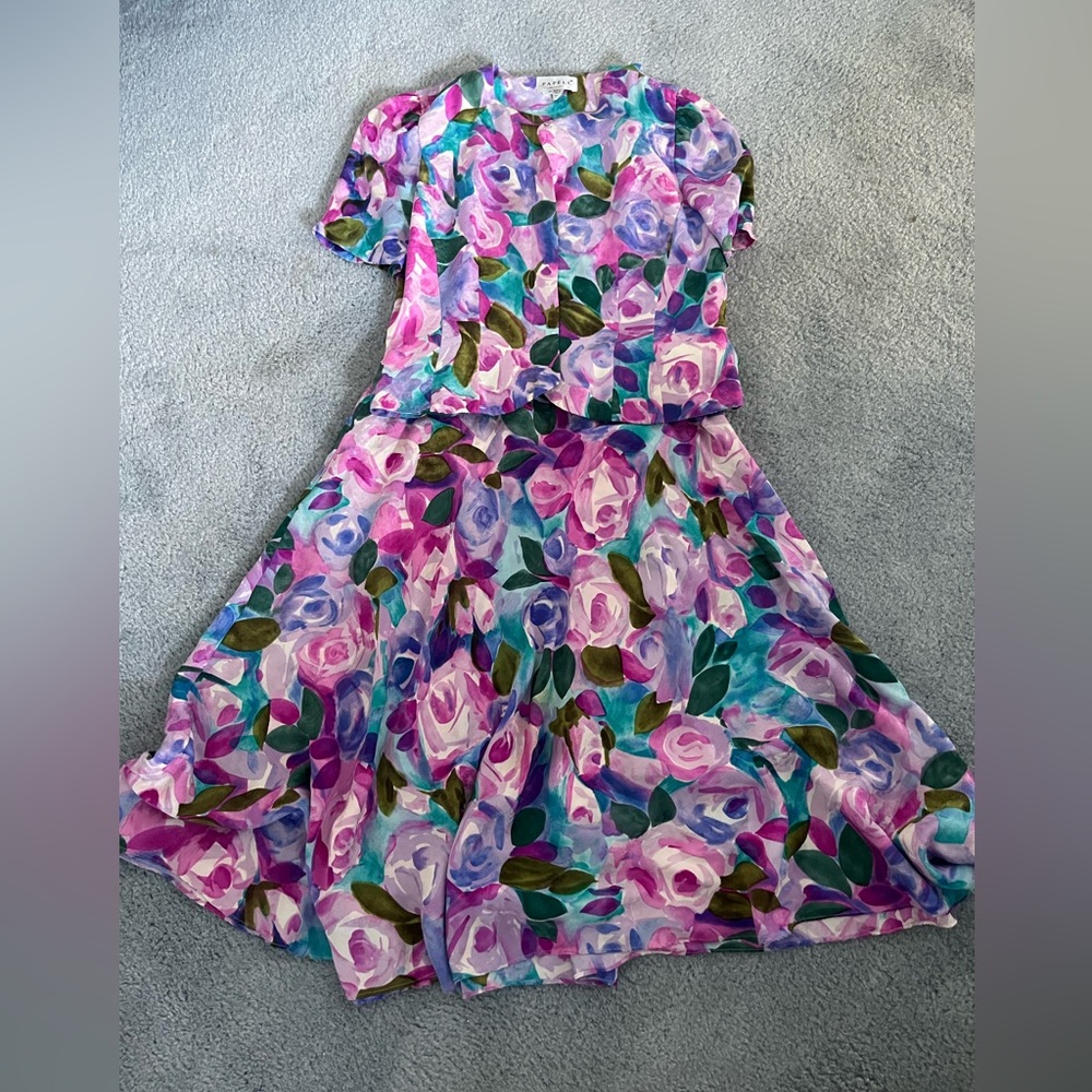 2 piece silk skirt set